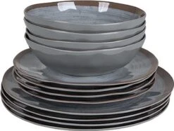 Bo-Camp Servies - Halo - 12-delig - Grijs -Buiten Kamperen 1200x908