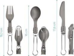 Navaris Campingbestek Van Titanium - Set Met Vork, Mes En Lepel - Inklapbaar - Bestekset Voor Onderweg - Inclusief Karabijnhaak En Bewaarzakje -Buiten Kamperen 1200x913 9