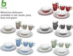Bo-Camp Servies - Campingbord - 100% Melamine - 16-delig - Groen -Buiten Kamperen 1200x928 4