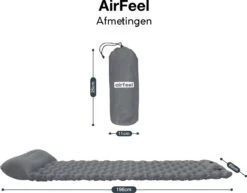 AirFeel Opblaasbaar Slaapmatje - Ingebouwde Pomp En Kussen - Lichtgewicht - 196 X 60 X 6cm - Gray -Buiten Kamperen 1200x939 2