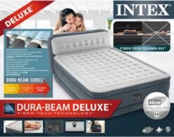 Intex 64448 - Queen Deluxe Ultra-Plush Zelfopblazend 2-persoons Luchtbed Met Hoofdboord (203x152x46cm) -Buiten Kamperen 1200x947
