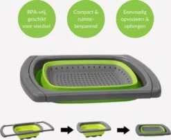 Buxibo - 3-Delige Keuken Vergiet Set Inklapbaar Groen/Grijs 33 Buxibo - 3-Delige Keuken Vergiet Set Inklapbaar Groen/Grijs -Buiten Kamperen 1200x979 6