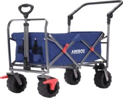 AREBOS Handkar | Transportwagen | Apparatuurwagen | Opvouwbaar | Duwstang| Blauw 21 AREBOS Handkar | Transportwagen | Apparatuurwagen | Opvouwbaar | Duwstang| Blauw -Buiten Kamperen 1200x988 4