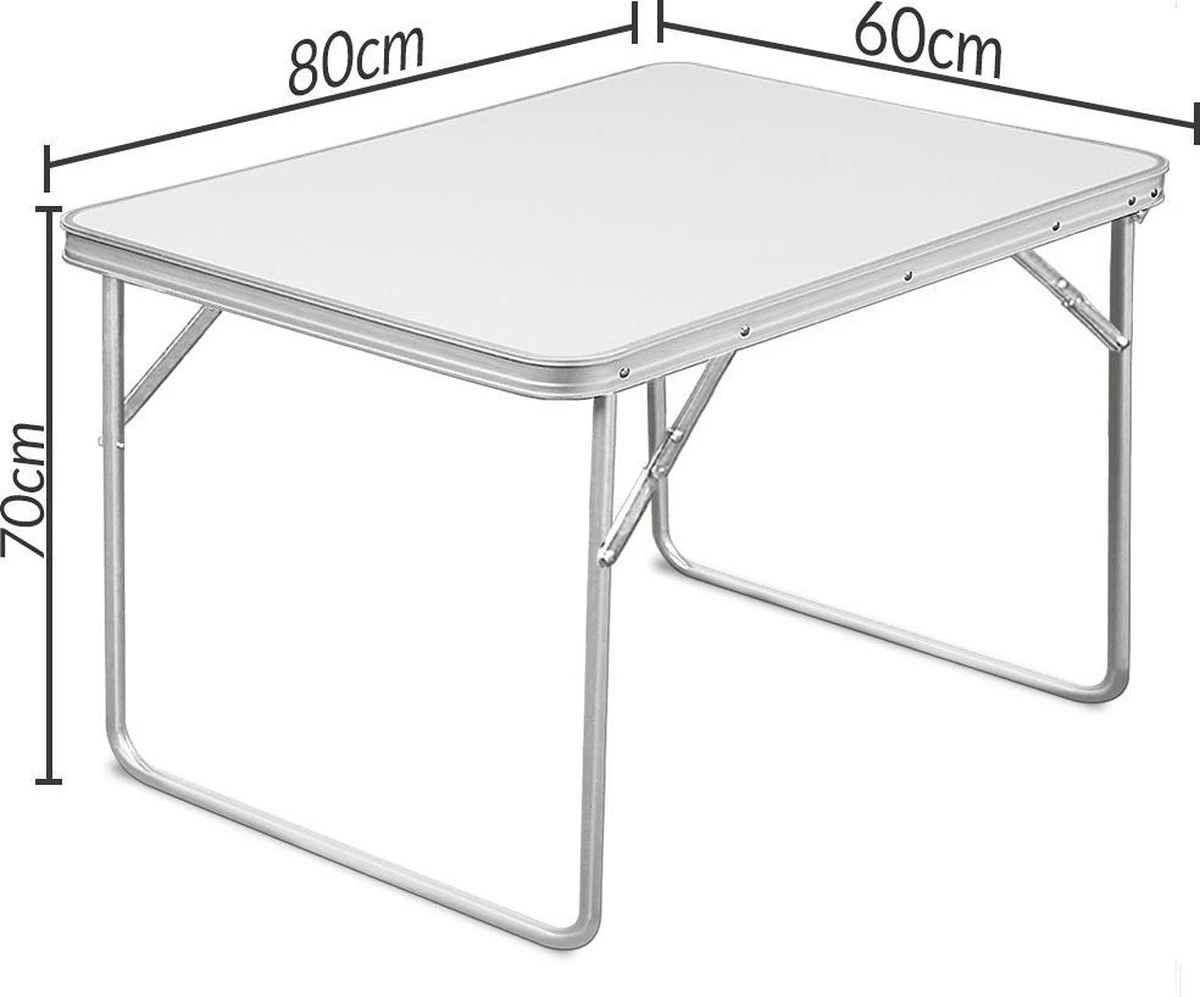 Merkloos Aluminium Inklapbare Tuintafel - Campingtafel - 80x60x68 Cm 2 Merkloos Aluminium Inklapbare Tuintafel - Campingtafel - 80x60x68 Cm - Afbeelding 2
