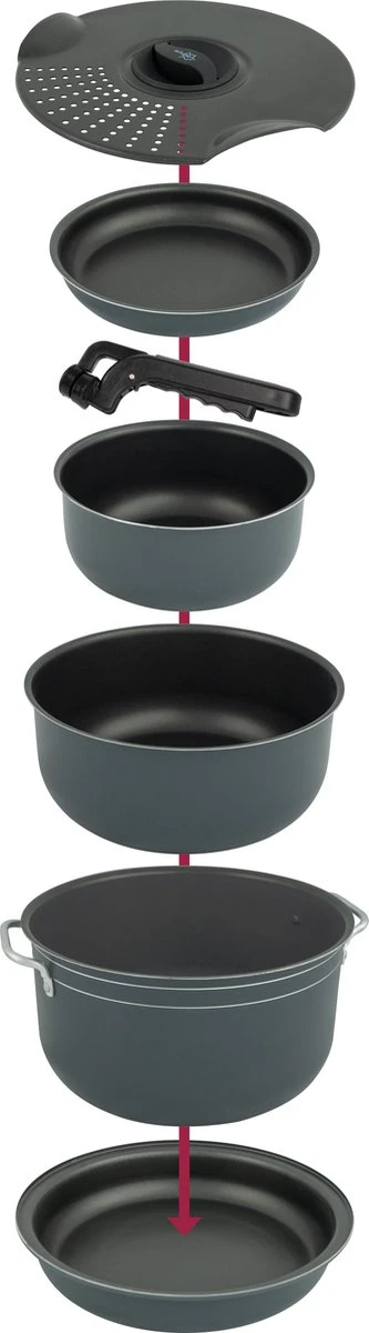 Bo-Camp Pannenset - Camping - 7-delig - Aluminium 8 Bo-Camp Pannenset - Camping - 7-delig - Aluminium - Afbeelding 8
