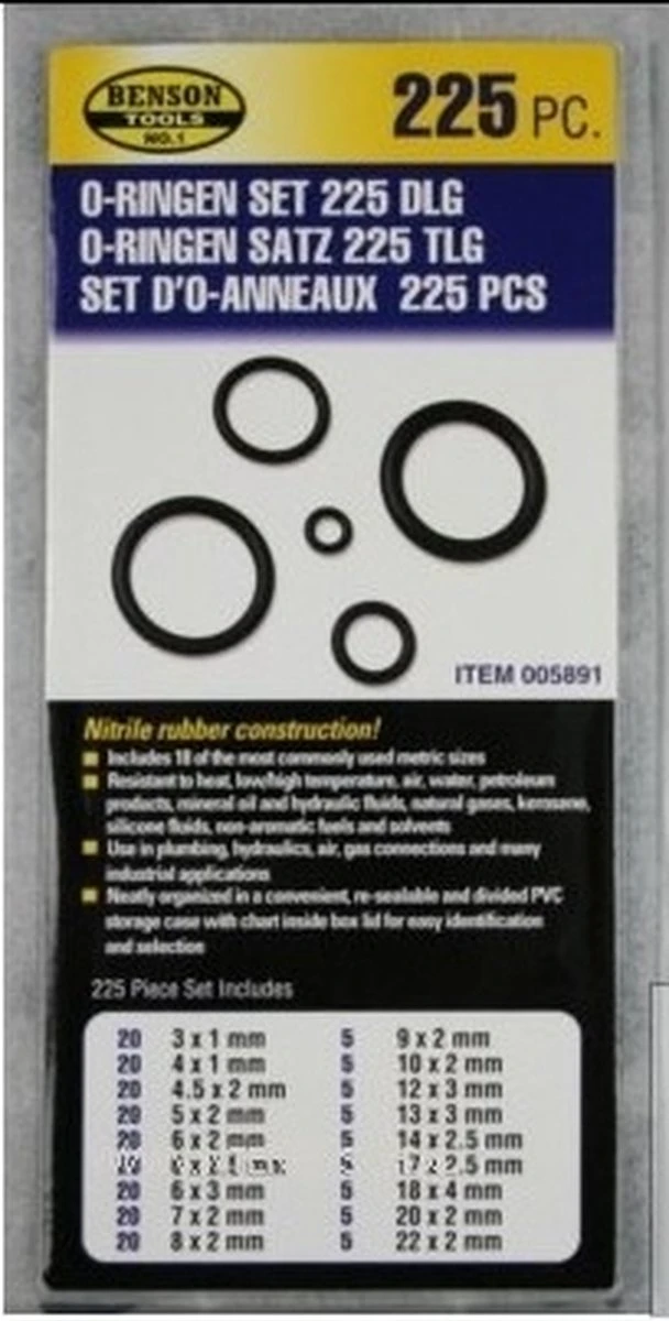 Benson O-ringen Set 225-delige Doos - Rubberen Ringetjes Set - Afsluitringetjes Set 3 Benson O-ringen Set 225-delige Doos - Rubberen Ringetjes Set - Afsluitringetjes Set - Afbeelding 3