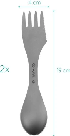 Navaris 2x Spork Titanium Campingbestek - Vork, Mes En Lepel In één - Bestek Voor Onderweg En Op Reis - Lichtgewicht - Inclusief Bewaarzakje 10 Navaris 2x Spork Titanium Campingbestek - Vork, Mes En Lepel In één - Bestek Voor Onderweg En Op Reis - Lichtgewicht - Inclusief Bewaarzakje -Buiten Kamperen 621x1200 4