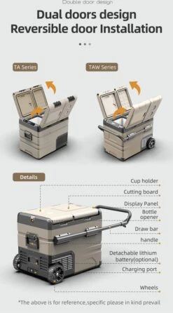 Alpicool 55L - Koelkast/vriezer - 12V-24V/230V - Compressor - APP - Voor Auto En Huis - Outdoor Camping Benodigdheden -Buiten Kamperen 664x1200
