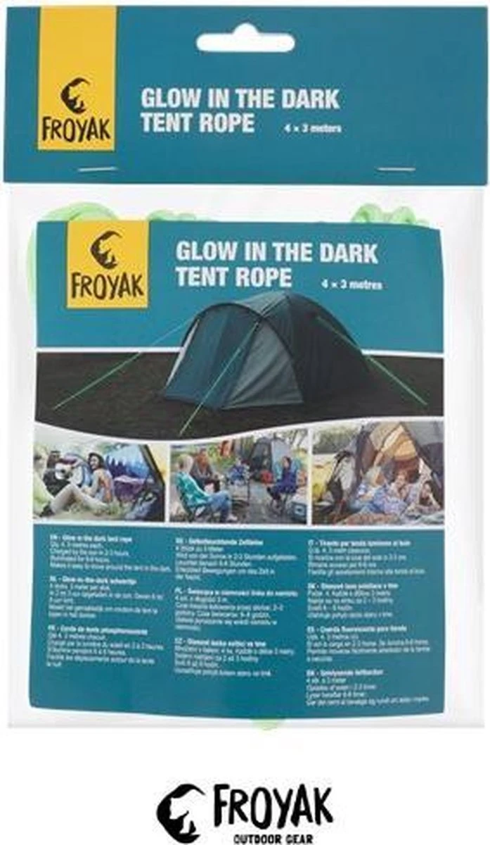 Froyak Glow-in-the-dark Scheerlijnen - Scheerlijn Voor Tent - Werken Op Zonlicht - 4 Stuks 2 Froyak Glow-in-the-dark Scheerlijnen - Scheerlijn Voor Tent - Werken Op Zonlicht - 4 Stuks - Afbeelding 2