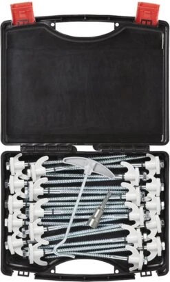 PROPLUS Pro Plus Tentharing Set - 20 Stuks - Ø 7 X 200 Mm - Schroefbaar - Adapter + Koffer 10 PROPLUS Pro Plus Tentharing Set - 20 Stuks - Ø 7 X 200 Mm - Schroefbaar - Adapter + Koffer -Buiten Kamperen 725x1200