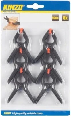 Merkloos 6x Zwarte Hobby Lijmklemmen 65 Mm - Marktkraam Klemmen/ Hobbyklemmen 6 Stuks