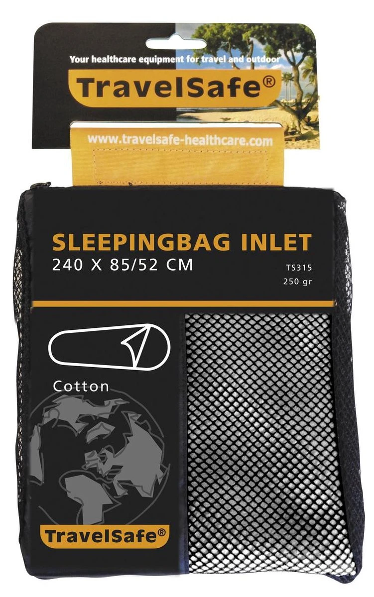 Travelsafe Cotton Inlet Mummy Slaapzak - Wit 2 Travelsafe Cotton Inlet Mummy Slaapzak - Wit - Afbeelding 2