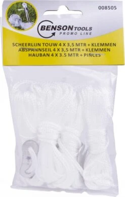 Benson Touw Scheerlijn 3.5 Meter + Klemmen - 4 Stuks -Buiten Kamperen 760x1200