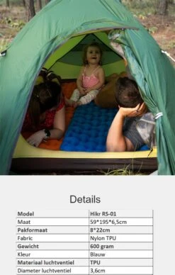 Hikr® Luchtbed - Slaapmat - Opblaasbaar Matras - Lichtgewicht - Outdoor - Camping - Hiking & Wandelen -Buiten Kamperen 764x1200