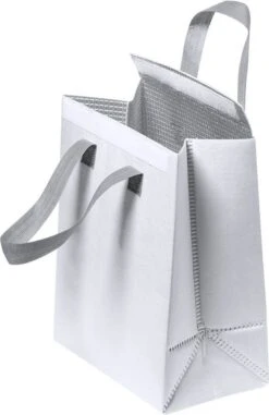 Merkloos Koeltas - Lunchtas - Koeltasje Lunch - Koelelementen - Isolatie - Volwassenen - Dames - Heren - Klittenbandsluiting - 23 X 29 Cm - Kunststof - Aluminium - Wit -Buiten Kamperen 778x1200 1