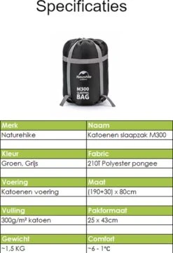 Naturehike® Slaapzak Katoen - 6 Tot 1 Graden - Slaapzakken Volwassenen - 220*80cm - 4 Seizoenen Slaapzak Lente, Zomer, Herfst & Winter - Lichtgewicht & Waterdicht -Buiten Kamperen 818x1200 4