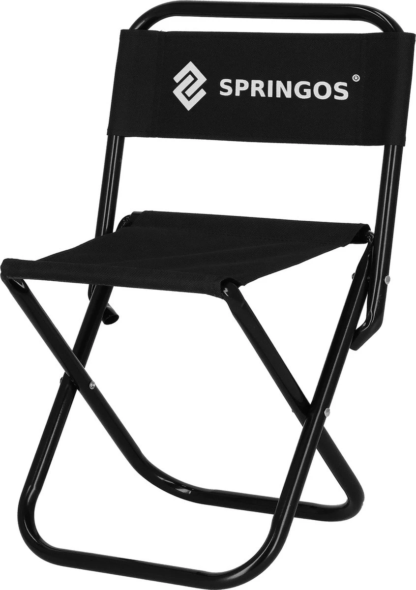Springos Campingstoel | Kampeerstoel | Vouwstoel | Klapstoel | Zwart 2 Springos Campingstoel | Kampeerstoel | Vouwstoel | Klapstoel | Zwart - Afbeelding 2