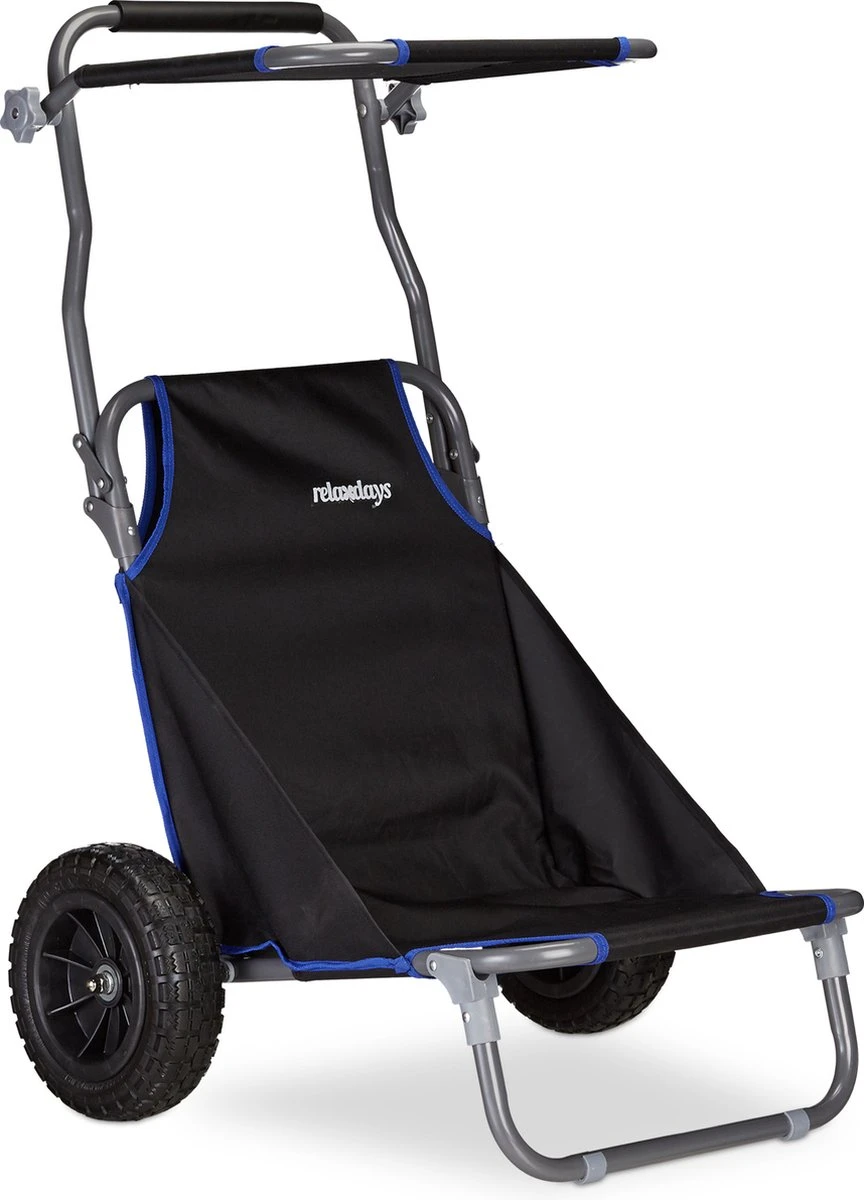 Relaxdays Strandkar Opvouwbaar - Strandstoel Met Zonnedak - Strand Stoel Op Wielen 8 Relaxdays Strandkar Opvouwbaar - Strandstoel Met Zonnedak - Strand Stoel Op Wielen - Afbeelding 8