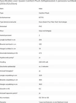 Intex Comfort-plush Full Luchtbed - 2-persoons - 203x152x33 Cm 27 Intex Comfort-plush Full Luchtbed - 2-persoons - 203x152x33 Cm -Buiten Kamperen 888x1200