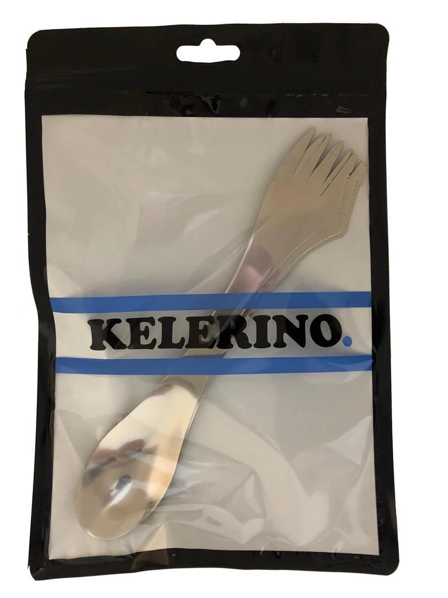 KELERINO. RVS Spork - Survival Outdoor Camping - Vork, Lepel & Mes - 3 Stuks 2 KELERINO. RVS Spork - Survival Outdoor Camping - Vork, Lepel & Mes - 3 Stuks - Afbeelding 2