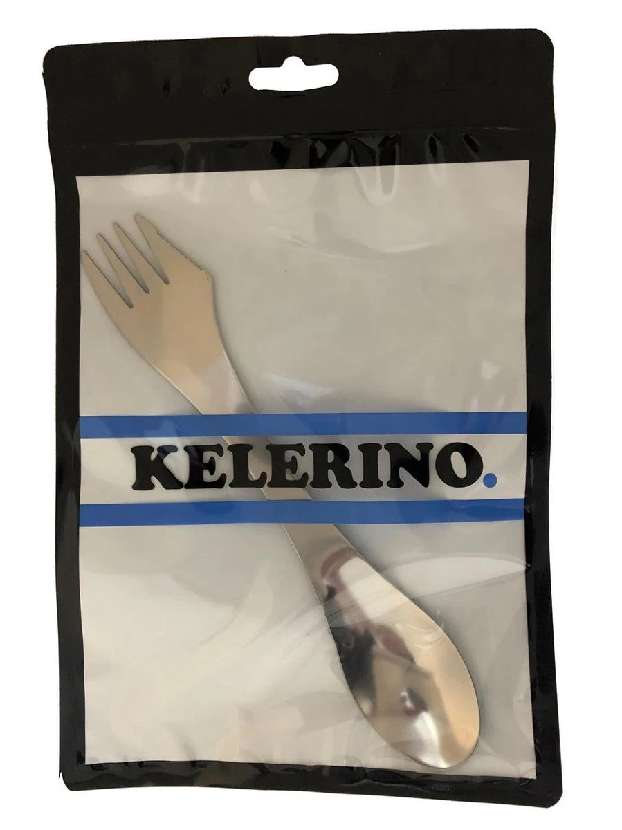 KELERINO. RVS Spork - Survival Outdoor Camping - Vork, Lepel & Mes 6 KELERINO. RVS Spork - Survival Outdoor Camping - Vork, Lepel & Mes - Afbeelding 6