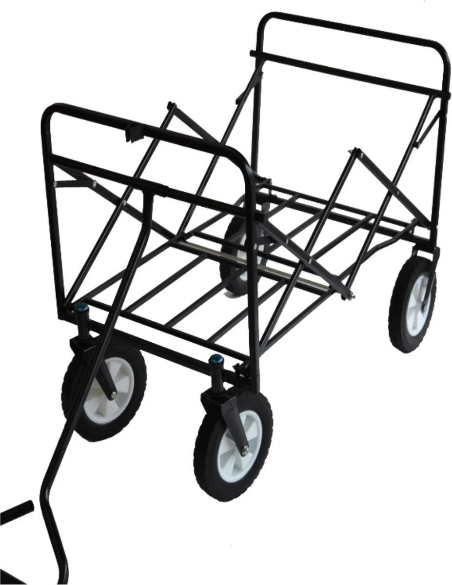 Rijoka Opvouwbare Bolderkar Mét Harde Bodem | Zwart 2 Rijoka Opvouwbare Bolderkar Mét Harde Bodem | Zwart - Afbeelding 2