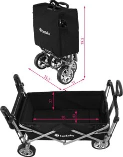 Tectake - Opvouwbare Bolderwagen Handkar Nico Zwart - 403549 -Buiten Kamperen 942x1200 6
