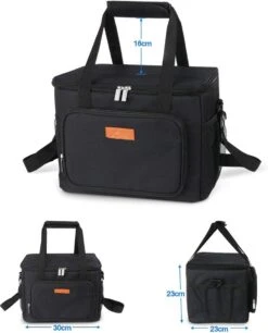 Lunchtas - Koeltas Voor Dames En Heren - Cool Bag - 4 Laags Geïsoleerde Koeltas - Kleine Cooler - Lunch Box - Lunchtas 15 Liter- Zwart -Buiten Kamperen 969x1200 4